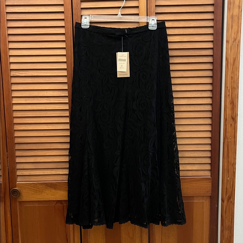 Coldwater Creek Black Flare Lace Skirt